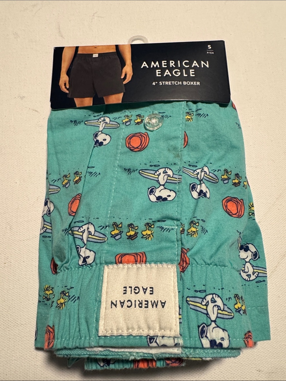 Snoopy Boxers Mens Small American Eagle Beach